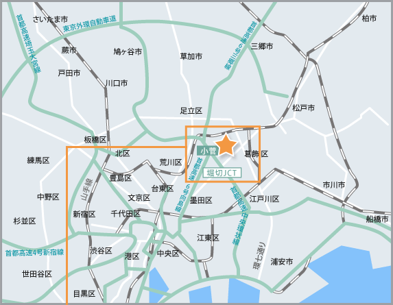 地図広域：東京都葛飾区堀切2-56-4
